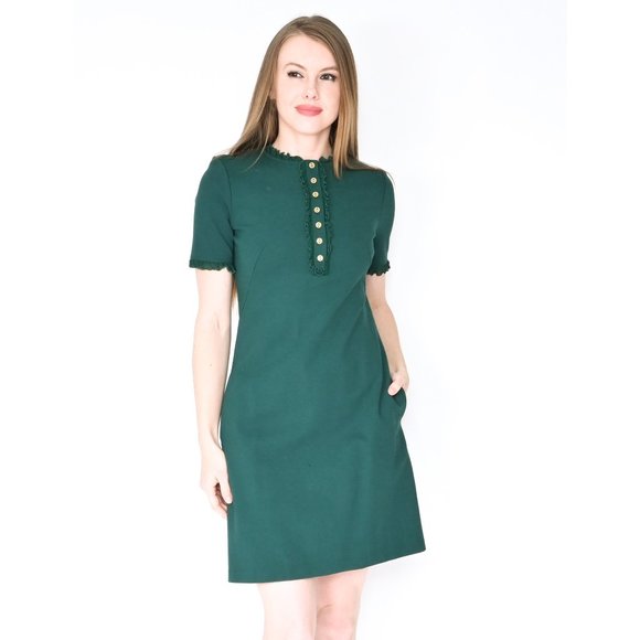 Tory Burch Dresses & Skirts - TORY BURCH Malachite Button Front Ruffle Dress NWT